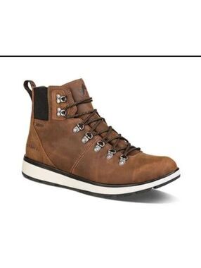 Size 13 Forsake Men's Brown Leather Hiking Boots with Lace-Up and Rubber Outsole